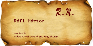 Réfi Márton névjegykártya