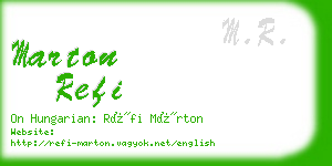 marton refi business card